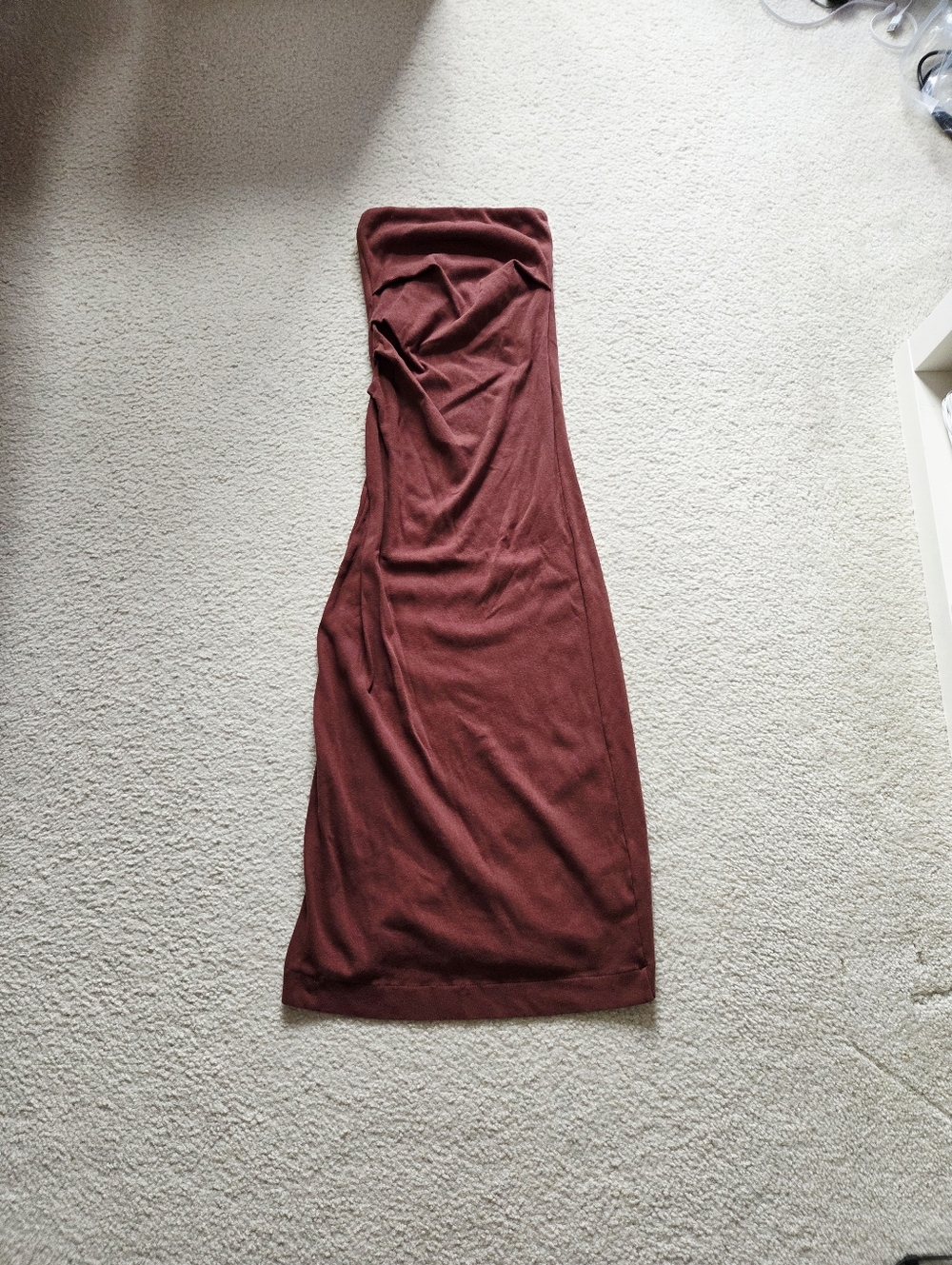 FARM Rio Strapless Brown Bodycon Maxi Dress